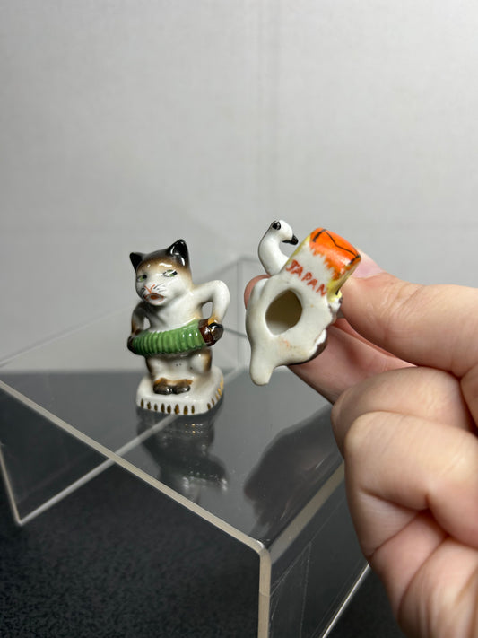 Antique "Japan" Cat and Dog Statues