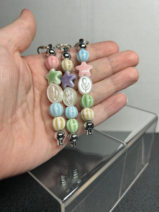Beaded Pastel Key Chains