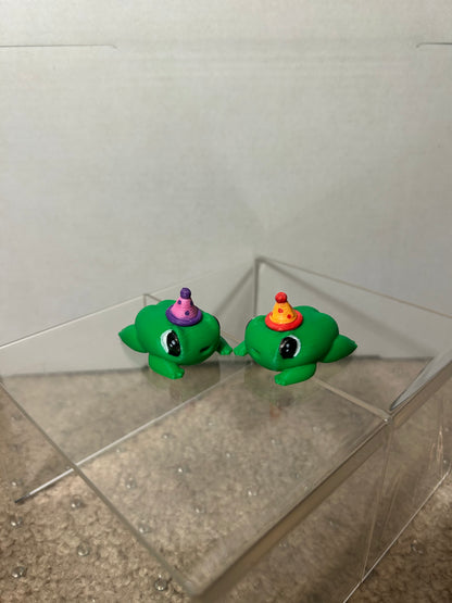 Frogs with Party Hats & "Cake"