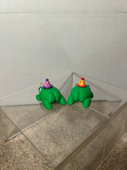 Frogs with Party Hats & "Cake"