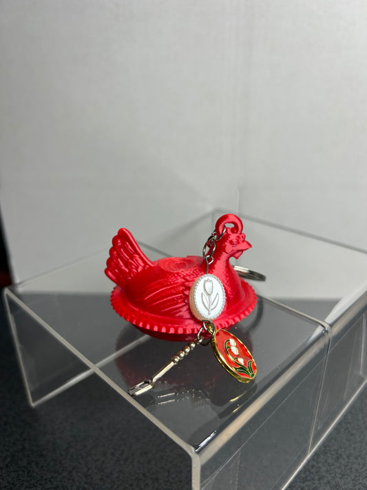 Red Hon on Nest Key Chain