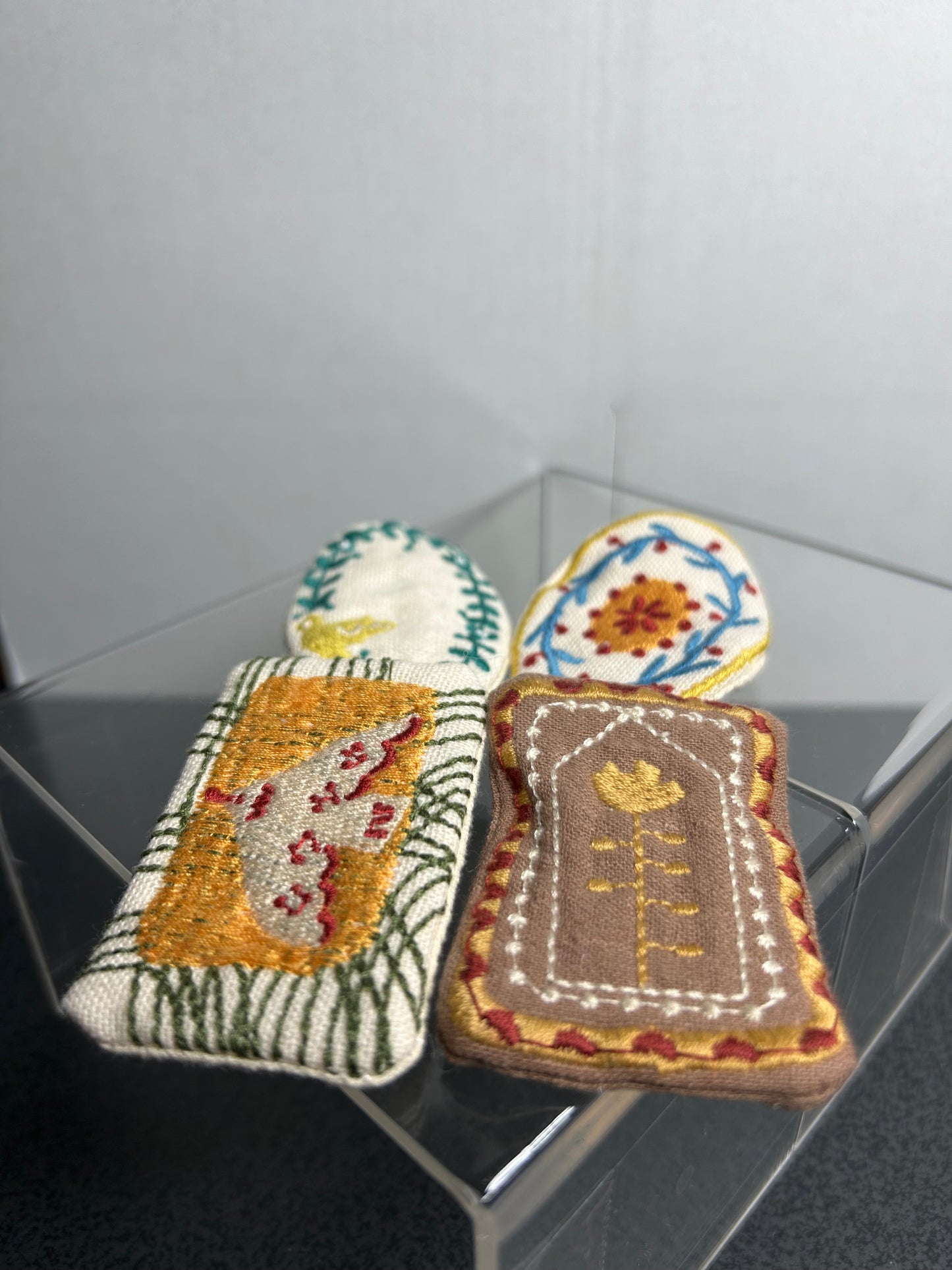 Embroidered Fabric Pins