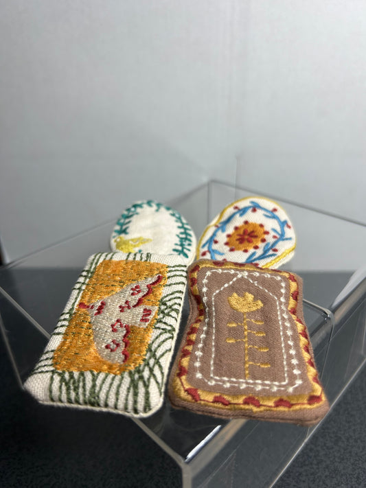 Embroidered Fabric Pins