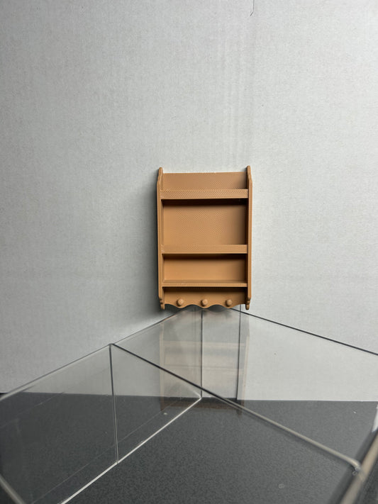 Vintage Scalloped Edge Mini Shelf with Hanging Knobs