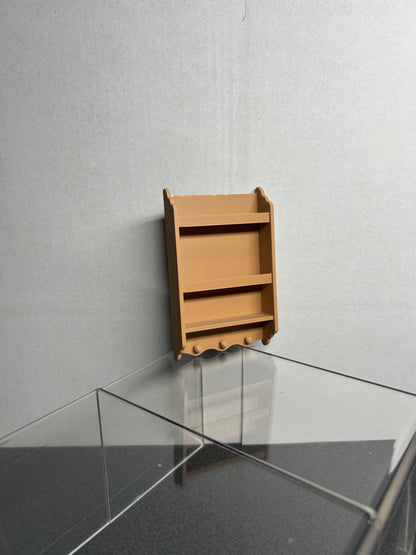 Vintage Scalloped Edge Mini Shelf with Hanging Knobs